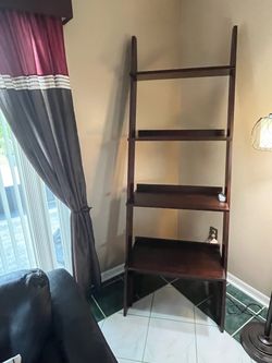 Wood Ladder Bookshelf 5-Tier