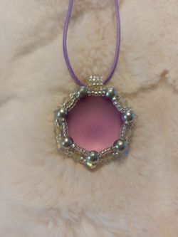Handmade Necklace with a lavender glass pendant $25 OBO