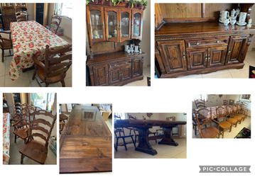 Wonderful table and hutch for upcoming holiday and family gatherings