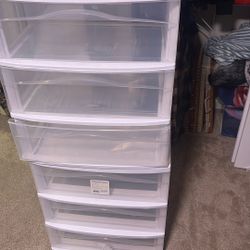 2, 3 Drawer White Containers