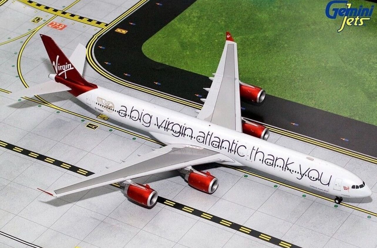 Gemini Jets 1:200 Virgin Atlantic “A Big Virgin Thank You” A340-600 G2VIR732 G-VNAP
