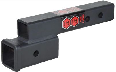TOPTOW Trailer Receiver Hitch Extender Adapter 2" Drop/Riser, 7" And 9" Extension Length, 2" Shank, 7500lbs Towing Capacity, Matte Black