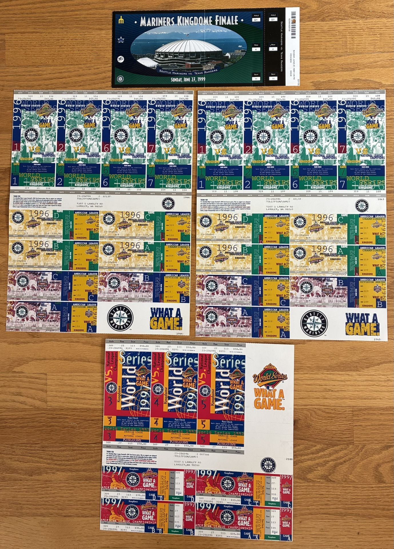 Vintage Uncut Phantom Kingdome Tickets