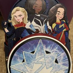 Loungefly Marvel The Marvels Group Mini Backpack Captain Marvel Photon And Wallet