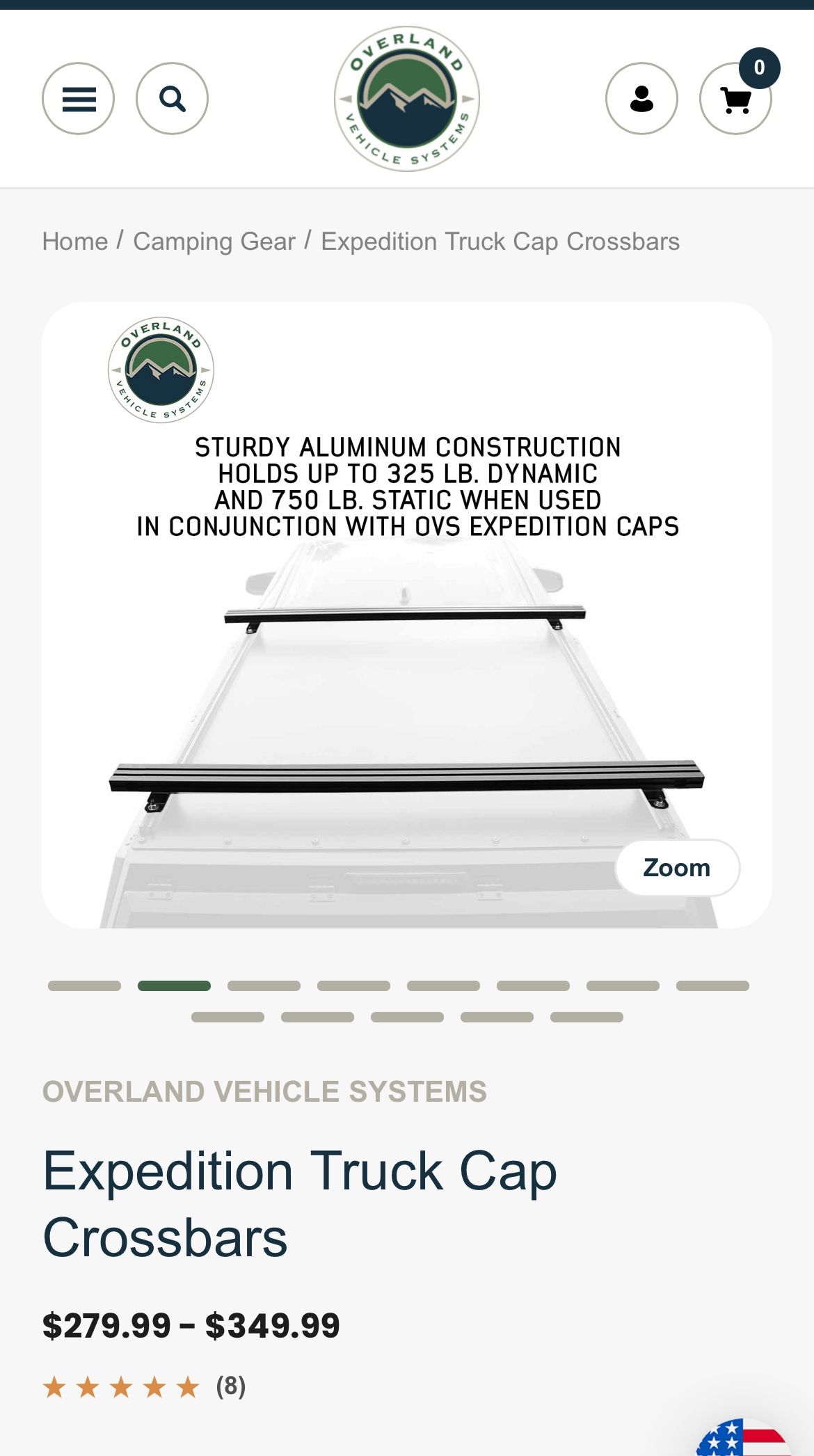 OVS Expedition Truck Cap Crossbars 55”
