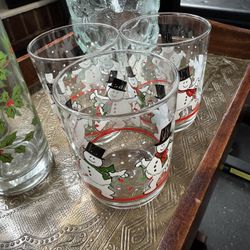 Vintage Libbey “Dancing Snowman” Glasses
