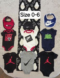 Nike Jordan Baby Onesies and Hat Set 0-6 Months
