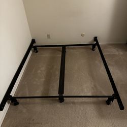 FREE!!! Heavy-Duty Adjustable Metal Bed Frame (with Wheels)