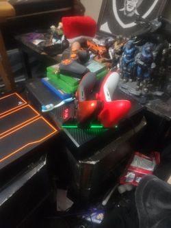 Xbox one with controllers and charge station