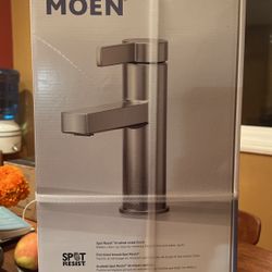 Moen Beric Spot Resist Nickel Modern One-Handle Bathroom Faucet 