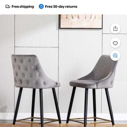  24" Velvet Counter Stools Set Of 8 -$400 