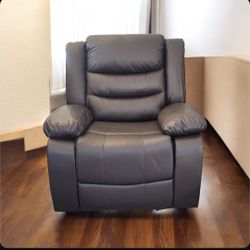 Brown Leather Rocking Recliner Chair