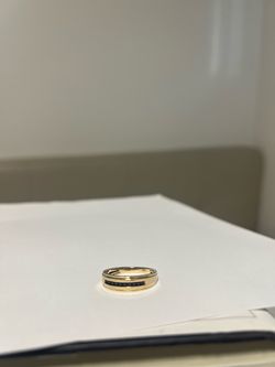 YELLOW GOLD BLACK DIAMOND MEN'S BAND