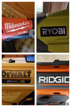 Dewalt, Milwaukee, Ridgid, Ryobi cordless and corded tools