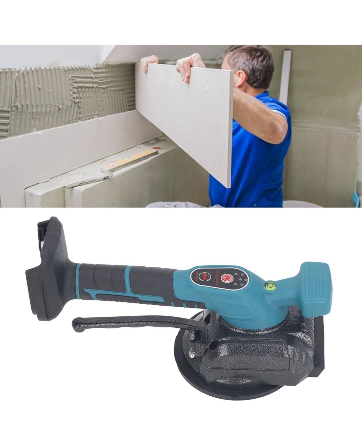 Cordless Tile Vibration Tool 125mm Suction Cup 5 Gears