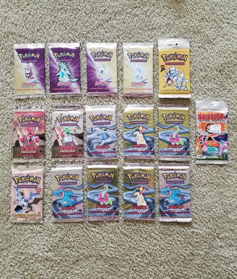 Huge Vintage Pokemon Booster Pack Lot Neo Genesis 1st edition Discovery Destiny