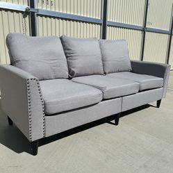 Brand New Gray Linen Sofa 