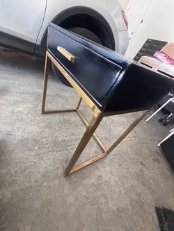 Black Accent table with Gold accents/hardware