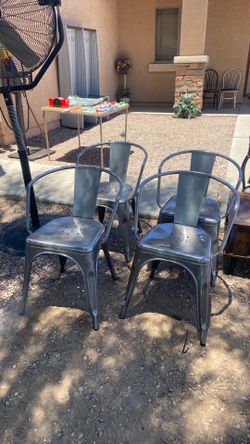 Four Stainless  Chairs For 65