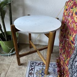 Marble Style Side Table 