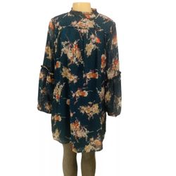 Japna Sz M Women Tunic Green floral