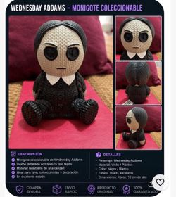 Wednesday Addams Collectible Figure Doll Gothic Vinyl Toy Cute Horror Decor.
