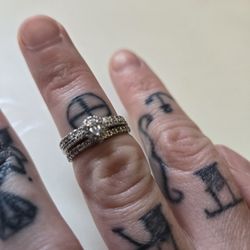 Engagement Ring And 2 Wedding Bands