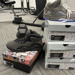 Jordan Retro 10 Shadow And Retro 5 Wolf Gray