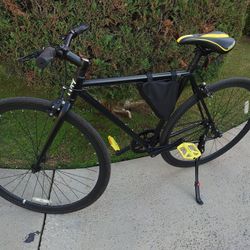 700c Black Yellow 6KU Fixie Bike Bicycle Street Exercise Kenda 2