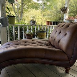 Brown Leather Lounger 