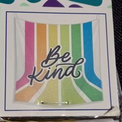 NEW Rainbow Colors BE KIND Nylon Wall Hanging Tapestry Decoration ~ 56" x 55"