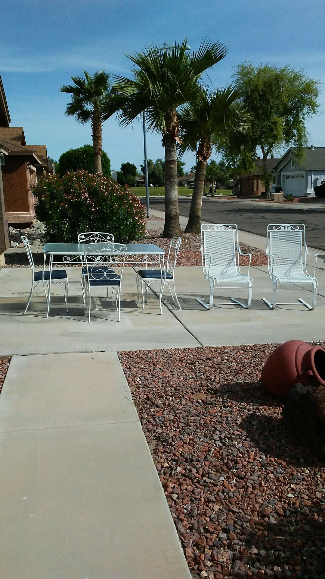 Vintage 60s wrought iron 7 piece patio set