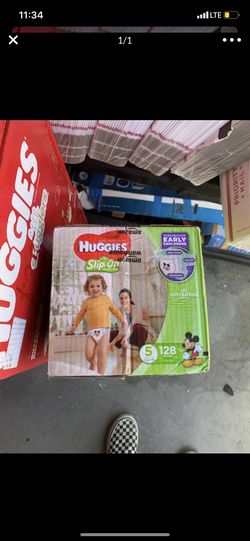 Huggies little movers slip-on diapers pants size 5,128 count