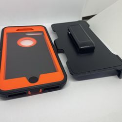 For iPhone 6 Plus , 7 Plus / 8 Plus Orange Camouflage Wheat Belt Clíp Case 