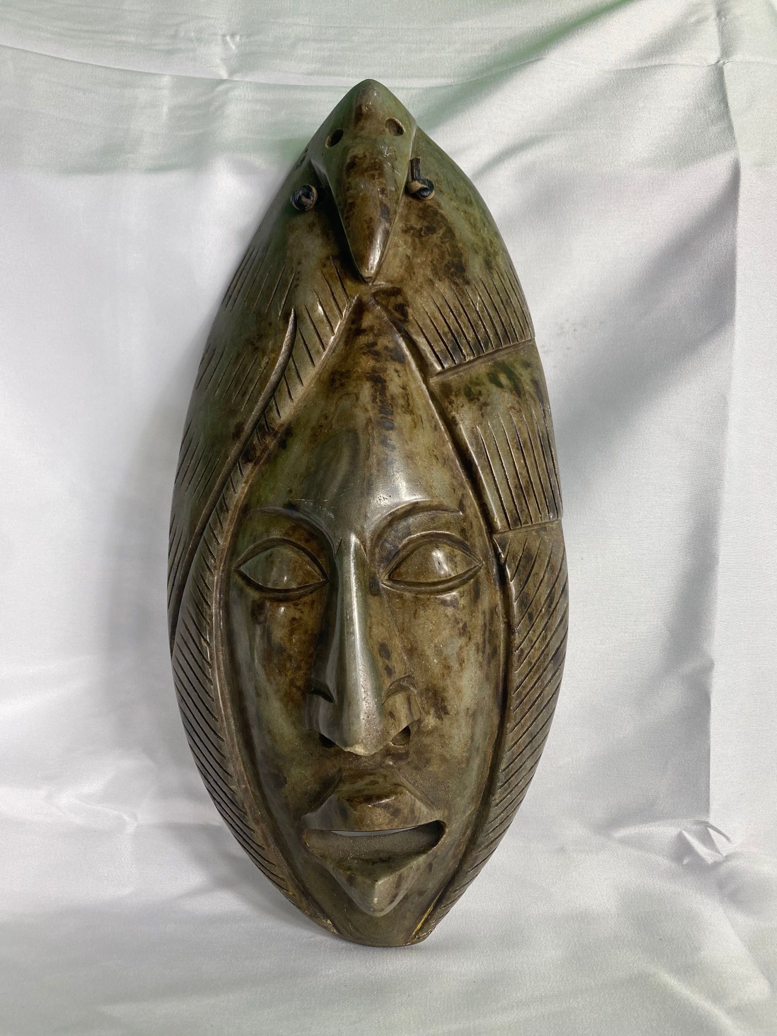 African Tribal Wall Mask Condition: is Great! Small mark on back! Dimensions: Please see photos. One of the many products we are happy to sell here
