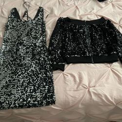 Women Sequins Dress And Matching Jacket 