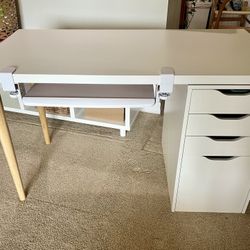 White/Bamboo IKEA Desk