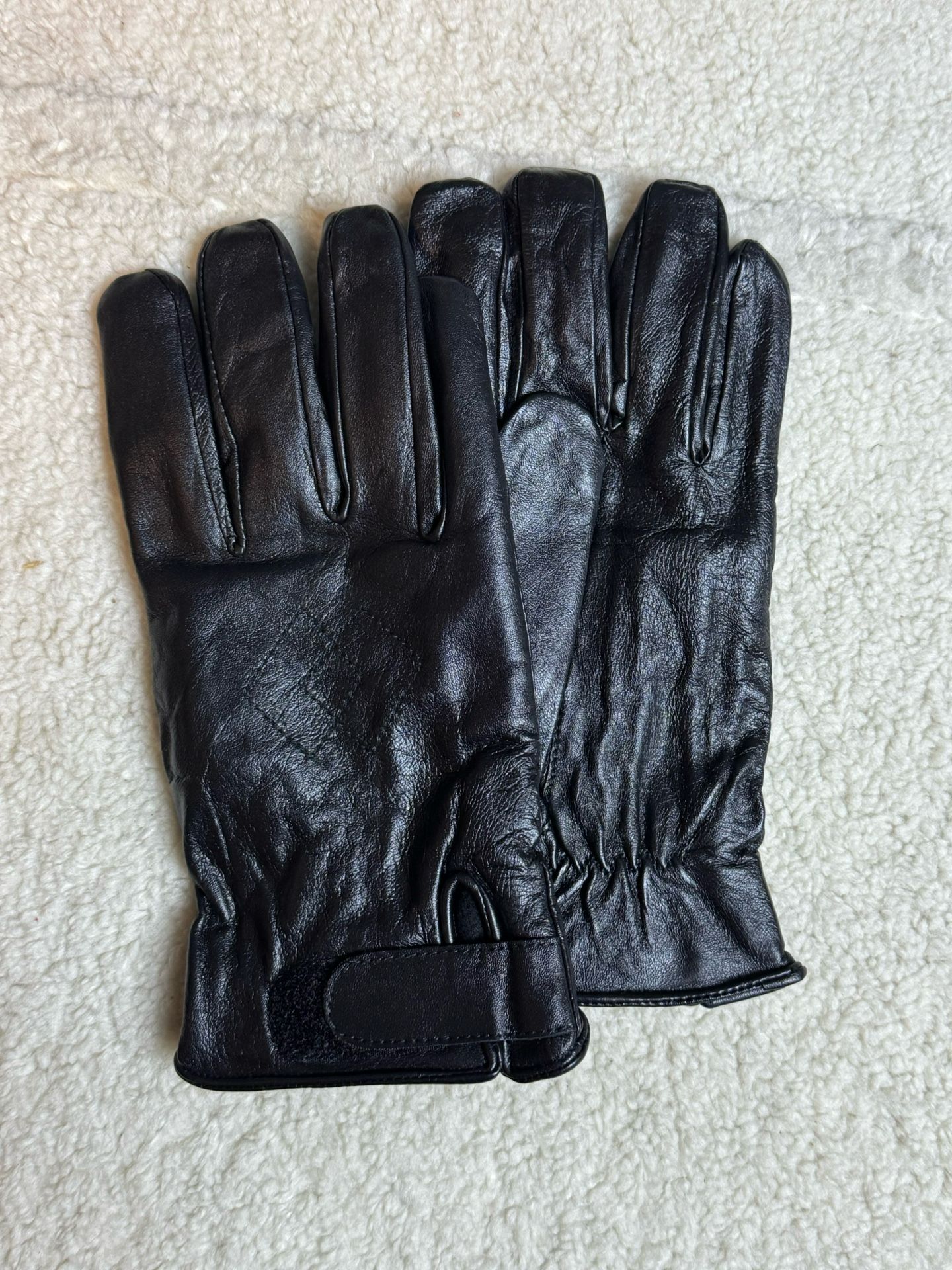 Premium Black Genuine Leather Gloves Classic Dress Style Men’s Size L
