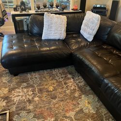 Leather Sectional Black