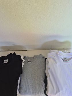 PRO CLUB WHITE 6 BLACK 6 GRAY 6 TOTAL 18 PC MAN'S HEAVYWEIGHT COTTON SHORT SLEEVE T SHIRT SIZE L TALL