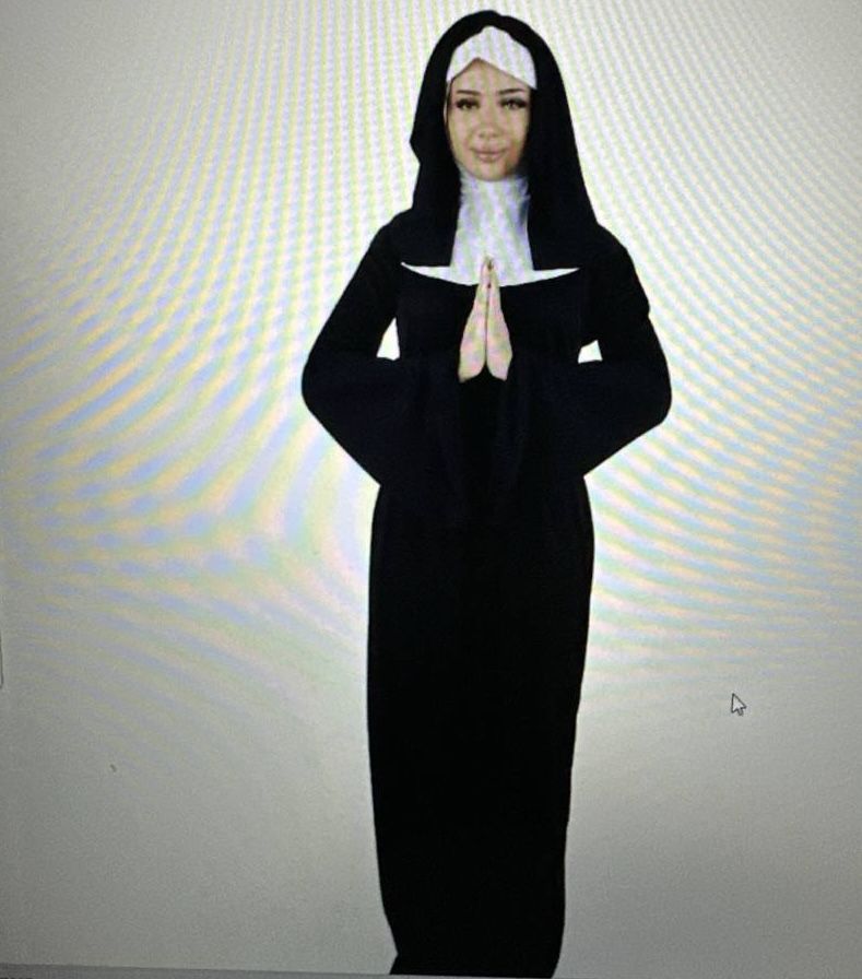 Nun Costume for Halloween + 2 accessories 