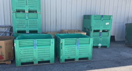 Used Green Macro Bins measuring, 47” x 34” 