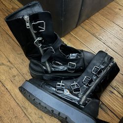 Demonia Leather Black Boots 