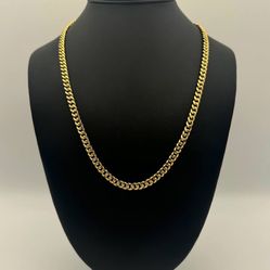 Jewelry 14k yellow gold Cuban necklace chain 22" bracelet 6mm wide