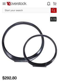 Modern Black Interlocking Ring Sculpture – $293 Retail