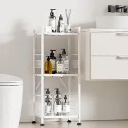 Storage Rack Open Floor Corner Shelf for Bathroom,