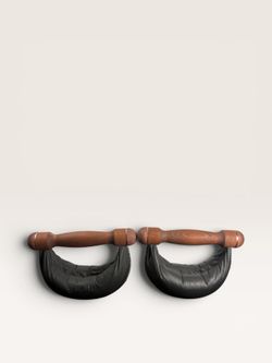 SwingBells Set Walnut Black 4Kg Dumbbells NOHRD Germany  Genuine Leather