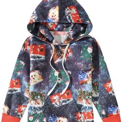 Ugly Christmas Sweater Hoodie New X-Large Santa Dogs & Cats Men’s Or Women’s 