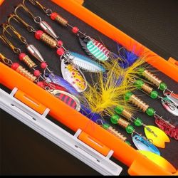 12pcs Metal Spinner Fishing Lure Set 
