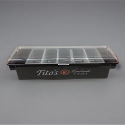 TITOS VODKA Condiment Fruit Olive Garnish Restaurant Bar Serving Tray Man Cave